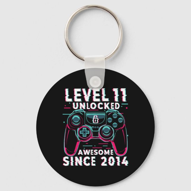 Porte-clés Level 11 Unlocked Video Game 11th Birthday Gamer B (Recto)