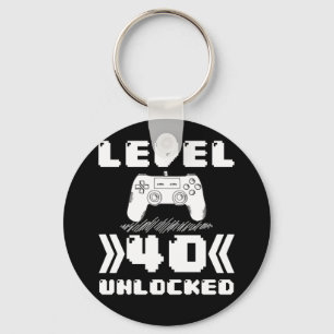 Porte-clés Level 40 Unlocked 40th Birthday 40 Year Old Gamer