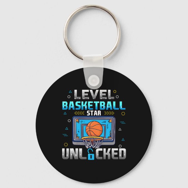 Porte-clés Level Basketball Star Unlocked Boys Men Gamer  (Recto)