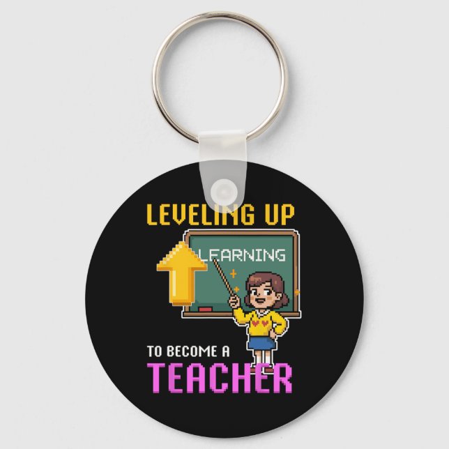 Porte-clés Leveling Up Teacher Ck To School Funny Gamer Girls (Recto)