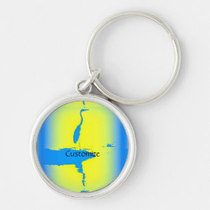 Porte-clés Lever de soleil de héron bleu Thunder_Cove