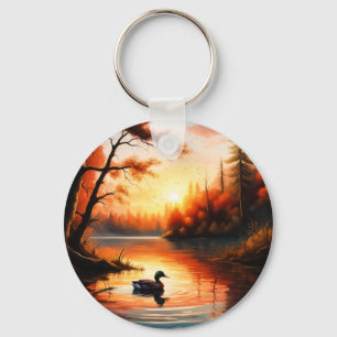 Porte-clés Lever de soleil sur le lac