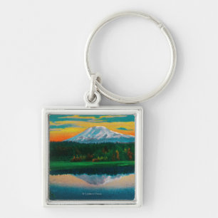 Porte-clés Lever de soleil sur le mont Adams à partir du lac