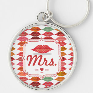 Porte-clés Lèvres Mme Hipster Vintage Retro Bride