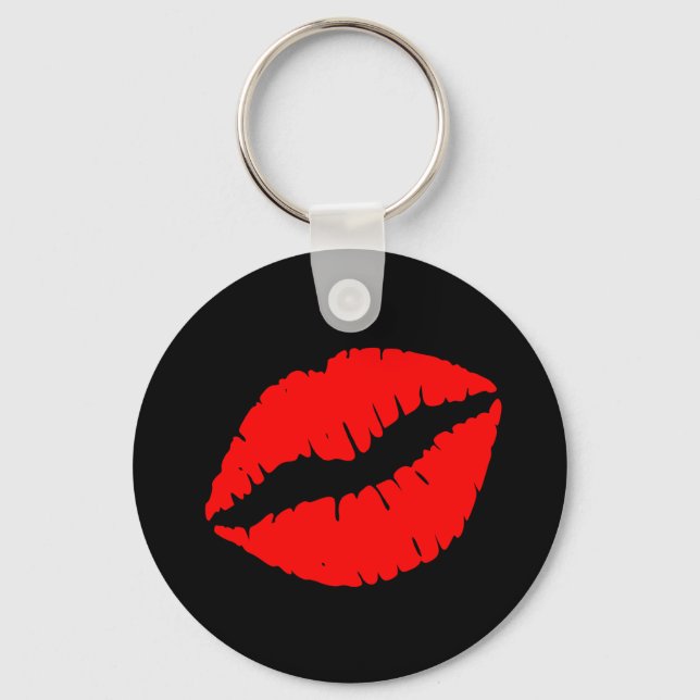 Porte-clés Lèvres rouges noires et féminines (Recto)