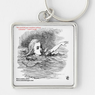 Porte-clés Lewis Carroll Graphique & Citation Célèbre