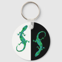 Lézard vert ArtDeco noir et blanc