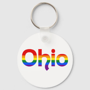 Porte-clés LGBT Ohio Porte - clé texte arc-en-ciel