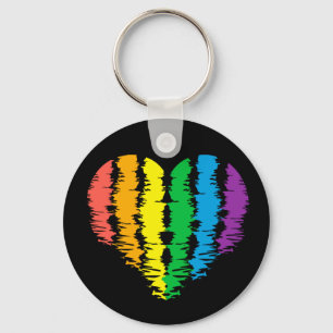 Porte-clés LGBT+pride. Arc-en-ciel du coeur. Porte -