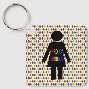 Porte-clés LGBTQ Lesbian Silhouette et Rainbow Ladies Keycha