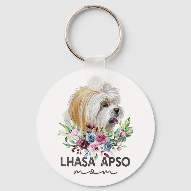 Porte-clés Lhasa Apso Chemise Cadeaux Chien Maman (Recto)