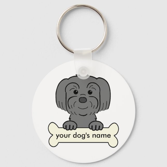 Porte-clés Lhasa Apso personnalisé (Recto)