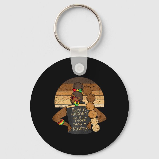 Porte-clés L'Histoire Noire Est Plus D'Un Mois Hommes Afro Fe (Recto)