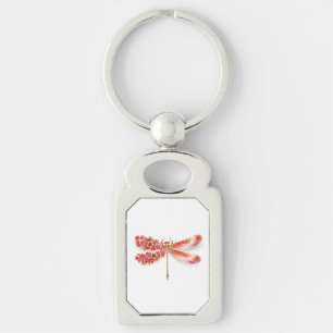 Porte-clés libellule de fleurs avec sakura de bijoux