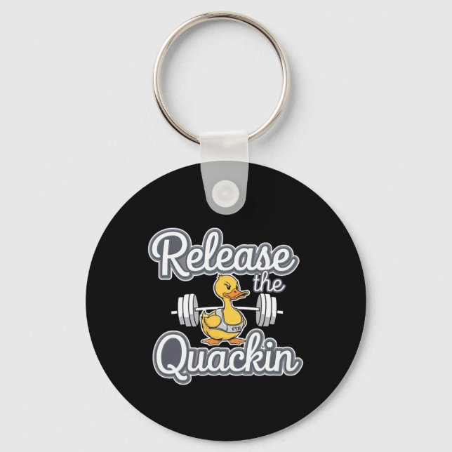 Porte-clés Libérez Quackin Gym Bodybuilding — (Recto)