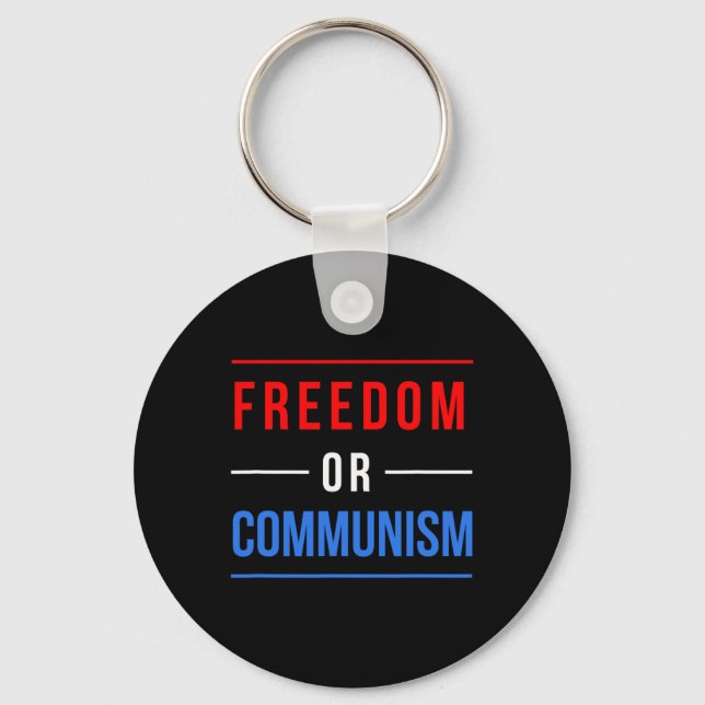 Porte-clés Liberté ou communisme Drôle d'élection 2024 Trump  (Recto)
