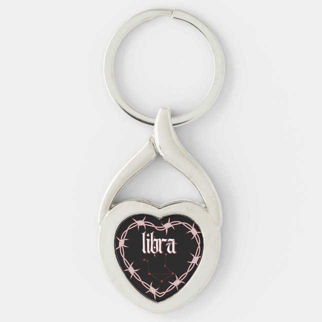 Porte-clés Libra Constellation Gothique Aesthétique Fils Barb (Devant)