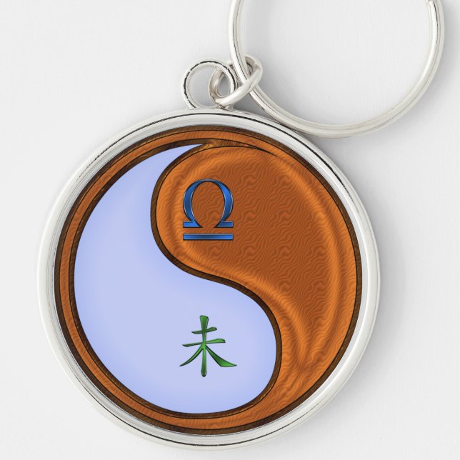 Porte-clés Libra et chèvre de bois (Devant)