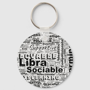 Porte-clés Libra Zodiac Word Cloud Inspiration