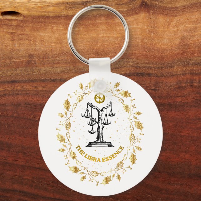 Porte-clés Libra Zodiaque Luxe  Esthétique Étoiles Art (Recto)