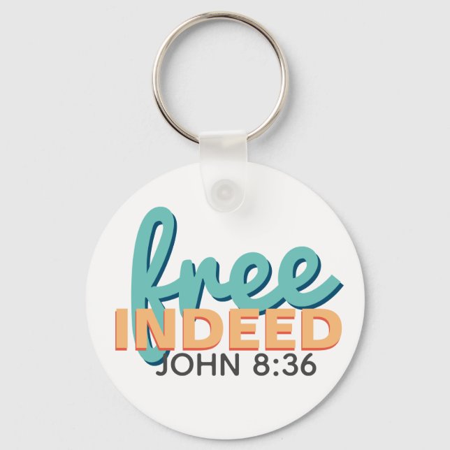 Porte-clés Libre en effet John 8:36 (Recto)