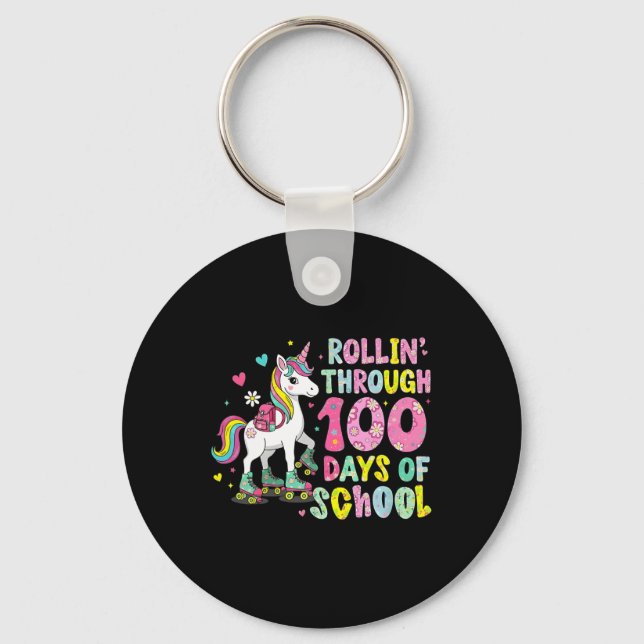 Porte-clés Licorne 100 Jours D'école 100ème Jour Filles Intel (Recto)