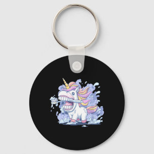 Porte-clés Licorne à Grosses Dents avec Costume de Brosse à D