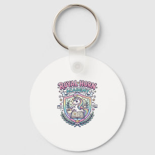 Porte-clés Licorne Académie Corne Royale Typographie Gras Imp