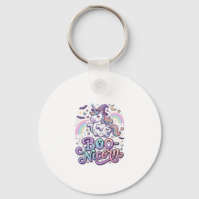 Porte-clés Licorne Boo-licorne Vecteur Premium Conception Vec (Recto)