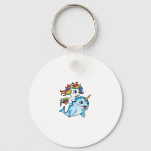 Porte-clés Licorne chevauchant narval drôle femmes arc-en-cie