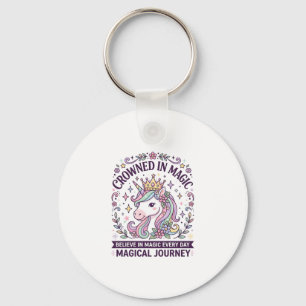 Porte-clés Licorne Couronnée en Typographie Gras Graphique T