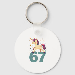Porte-clés Licorne Dabbing Vintage 67 Vecteur Anniversaire Ar