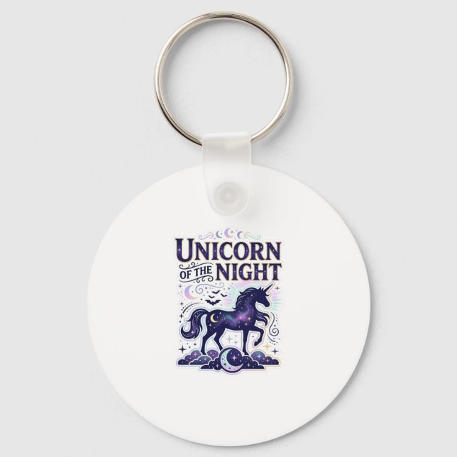 Porte-clés Licorne de la conception graphique de nuit Zazzle  (Recto)