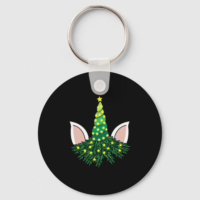 Porte-clés licorne de l'arbre de noël (Recto)