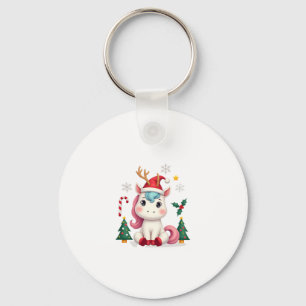 Porte-clés Licorne de Noël Mignon Magique Xmas Filles Tout-Pe