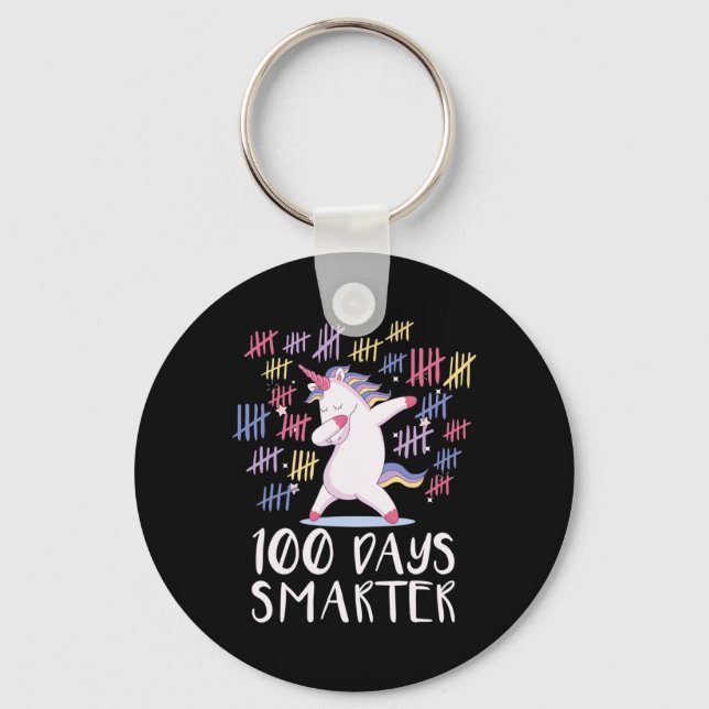 Porte-clés Licorne des 100 premiers jours d'école  (Recto)