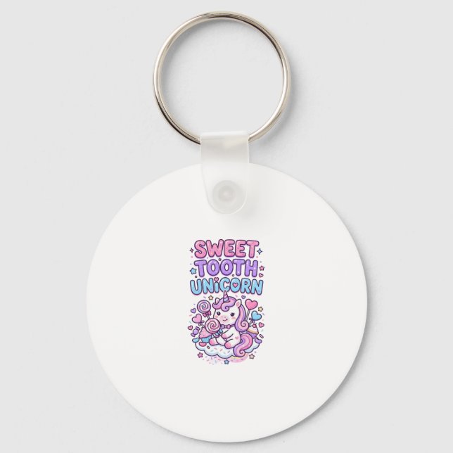 Porte-clés Licorne Douce Dent Licorne Mignonne Pastel Mignon  (Recto)
