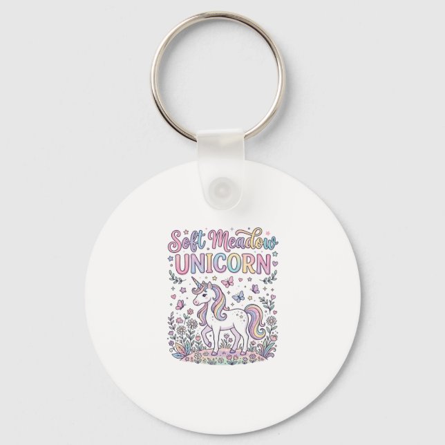 Porte-clés Licorne Douce Prairie Licorne Adorable Conception  (Recto)