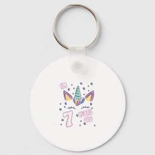 Porte-clés Licorne Enfants 7ème anniversaire j'ai 7 ans fille
