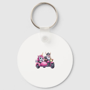 Porte-clés Licorne et Viking à moto Hommes Femmes K