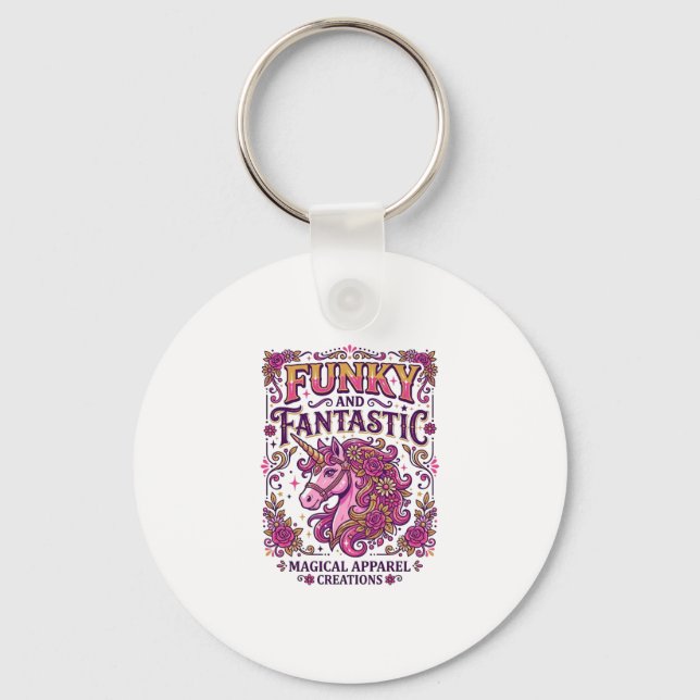 Porte-clés Licorne funky et fantastique design zazzle stylé_ (Recto)