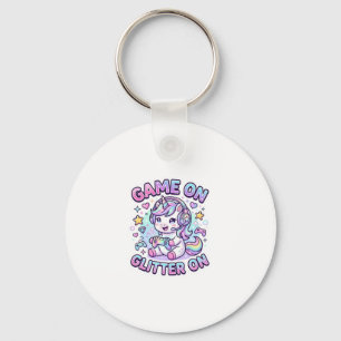 Porte-clés Licorne Jeu Sur Paillettes Sur Graphisme Merch De