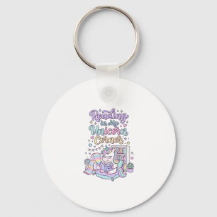 Porte-clés Licorne lisant dans mon coin licorne T-shirt paste