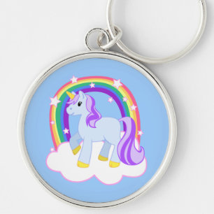 Porte-clés Licorne magique mignonne avec l'arc-en-ciel