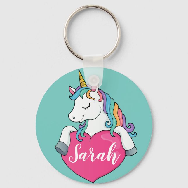 Porte-clés licorne mignon avec nom de fille person (Recto)