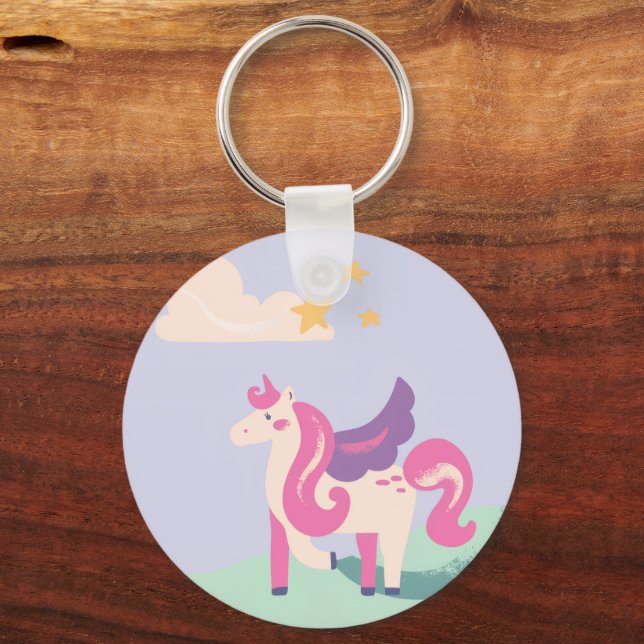 Porte-clés Licorne Mignonne & Vibes Positives (Recto)