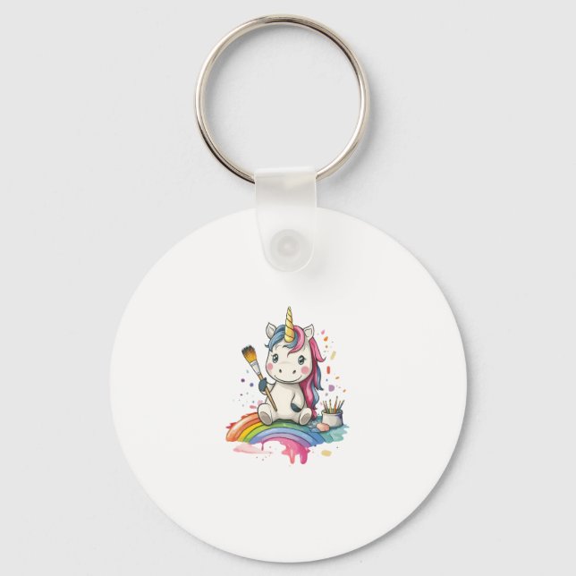 Porte-clés Licorne Peintre Magique (1) (Recto)