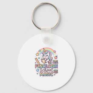 Porte-clés Licorne Pencilcorn School Magie Autocollant adorab