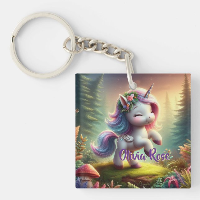 Porte-clés licorne personnalisé (Devant)