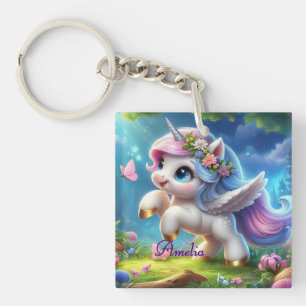 Porte-clés Licorne Personnalisé Cadeau avec Nom Pe